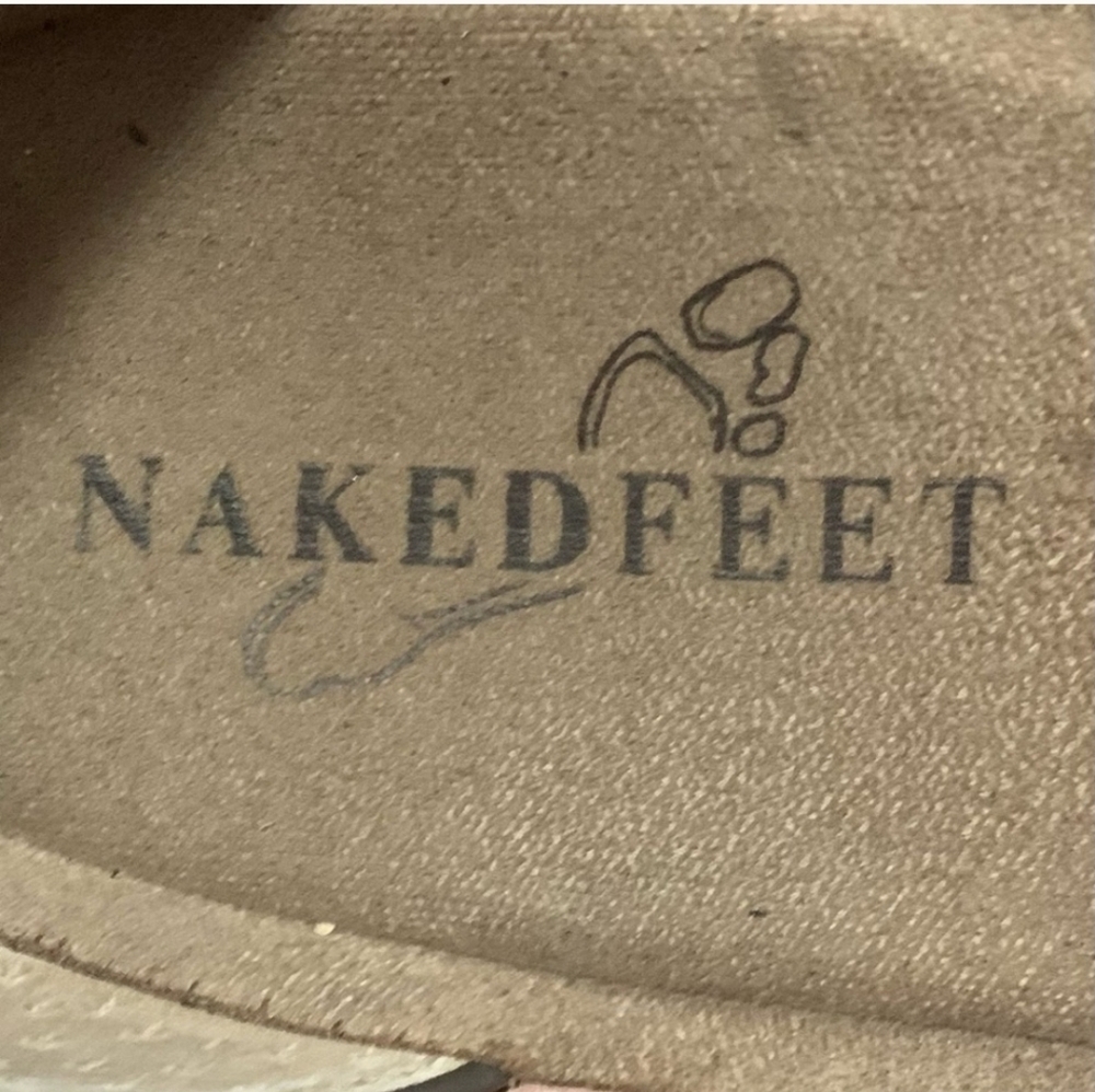 NAKED FEET “Renzi” Size 8 Platform Ankle Strap Pecan Suede Leather Sandal